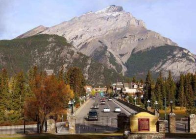 Banff Avenue looking toward Cascade Mountain