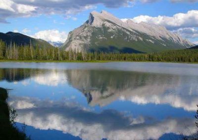 Rundle Mountain from Vermilion Lakes Near Banff Town