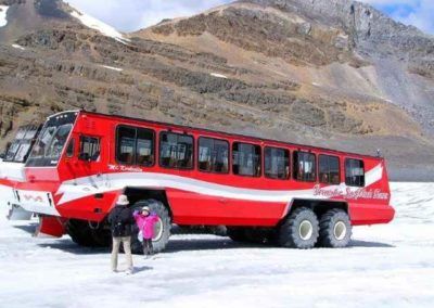 Snow Coaches on the Athabaska near Banff Alberta Canada