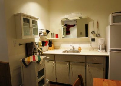 Kitchen area of the Bear Cabin in Banff